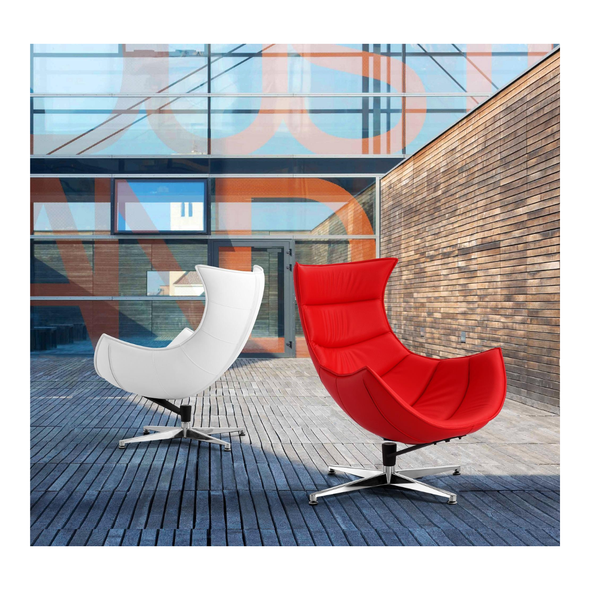 Coil Shell Swivel Lounge Chair